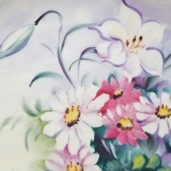 Antique Hand Painted Floral Plate (Decorative Use) - Picture 2 of 5